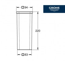 MEDIDAS VASO ESCOBILLA WC SELECTION CUBE GROHE